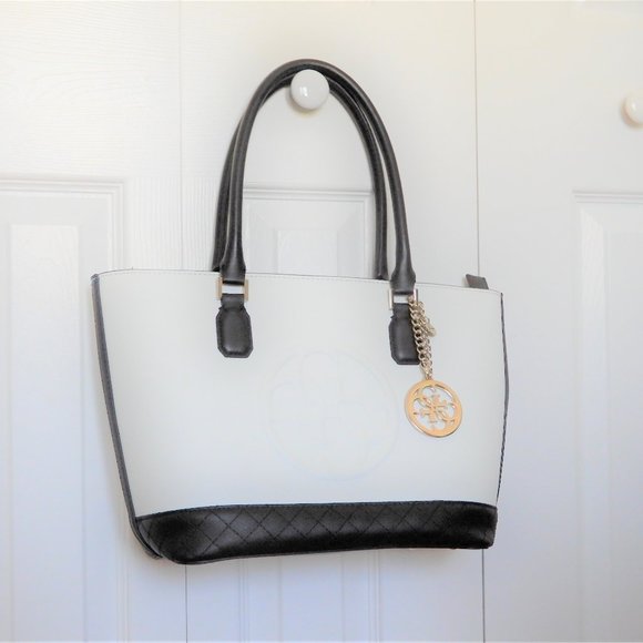 Guess Handbags - Authentic GUESS Korry Status White and Black Satchel